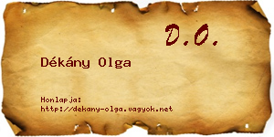 Dékány Olga névjegykártya