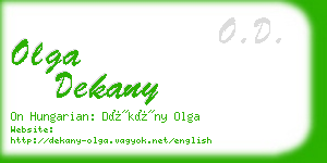 olga dekany business card